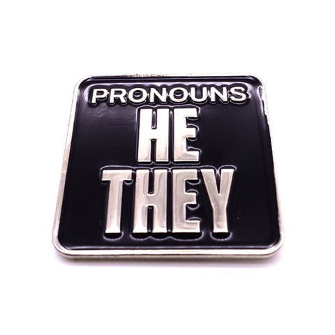 Pronouns Badge - He / They (Magnetic)