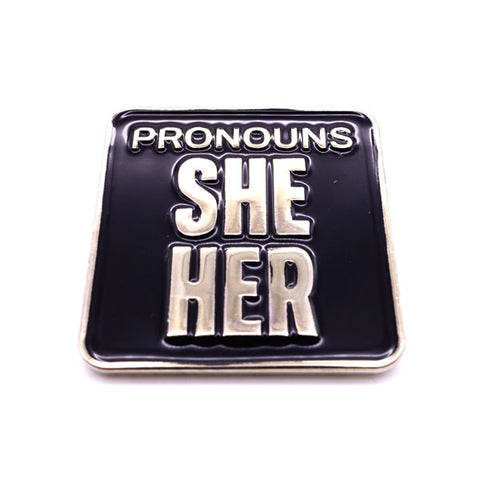 Pronouns Badge - She / Her (Magnetic)