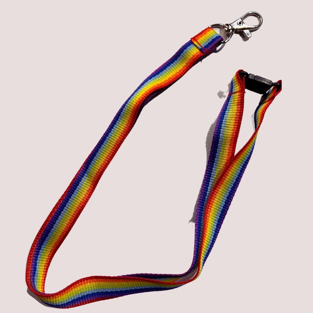 Lanyard in bright rainbow colours