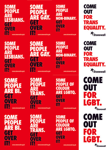 LGBT Equality stickers (16 per A4 sheet)