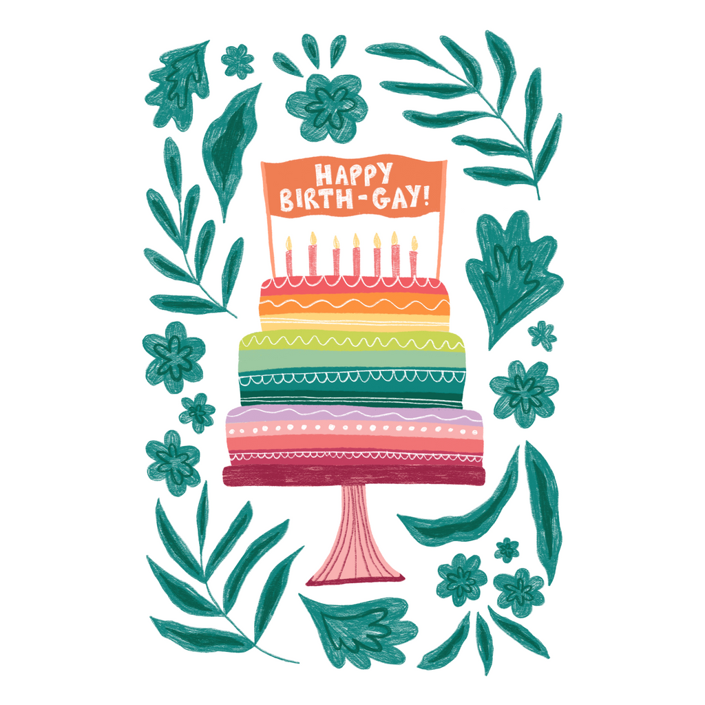 Picture of Greeting card wording "Happy Birth-Gay!"